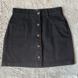 Reformation Black Jean Skirt